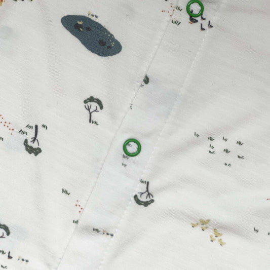 Tencel Baby Button Long Set Farmyard