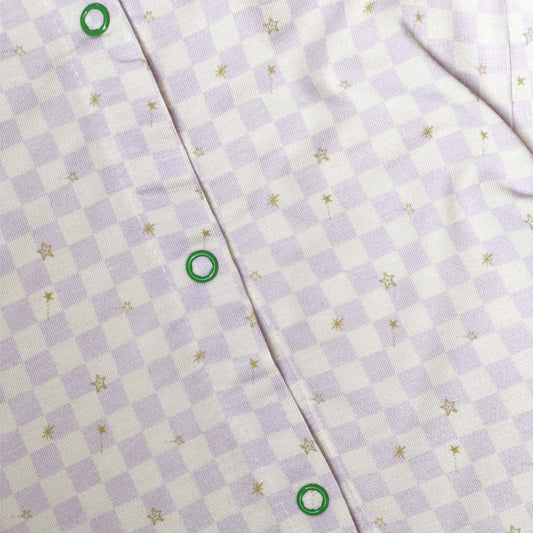 Tencel Baby Button Long Set Stary Gingham