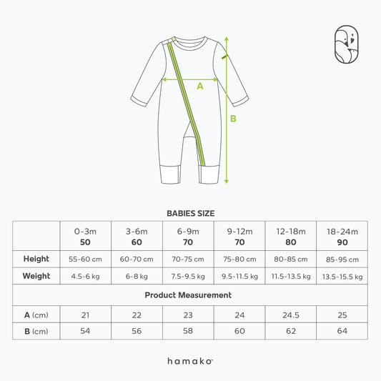 Tencel Baby Kids Zippa Suit Striped Forest